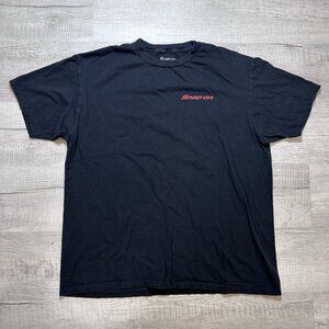Snap-On Tools T-Shirt Men's XL Black Short Sleeve Skull Wrench Double Sided Tee